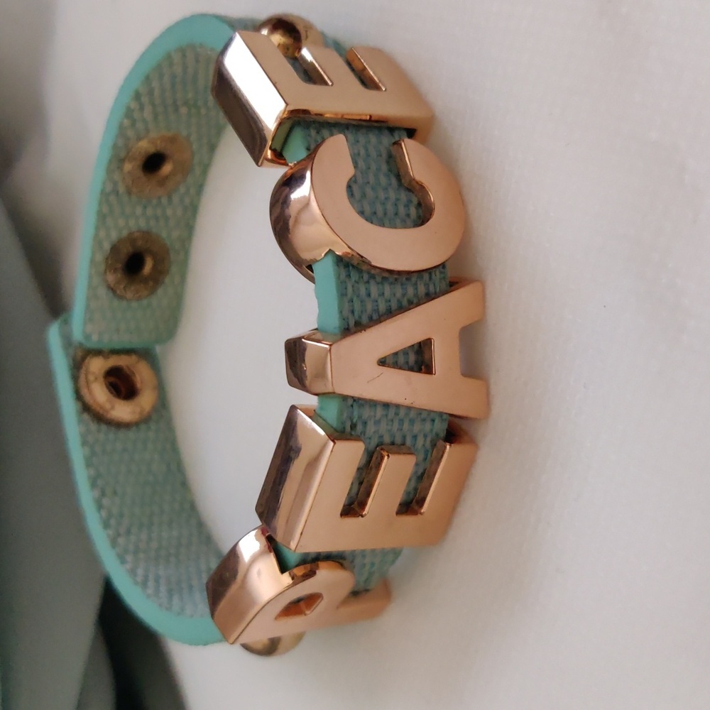 BCBGeneration "peace" blue bracelet.